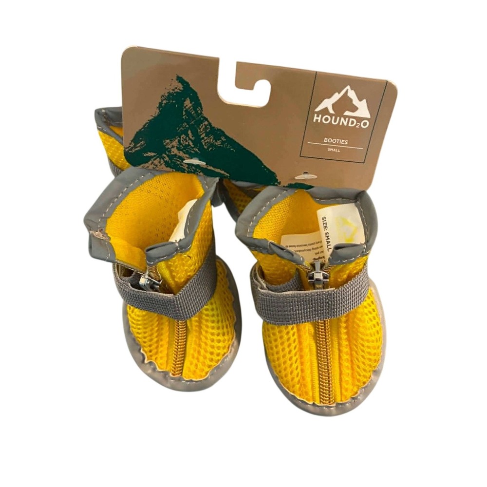 Hound2O Booties Dog Shoes Small Yellow New Mesh Zipper Reflective Paw Protection